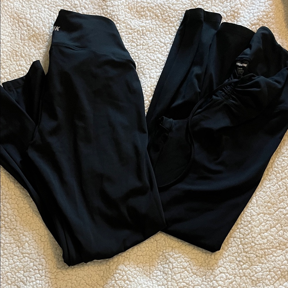 PINK 2 pair of Victoria's Secret Black Leggings